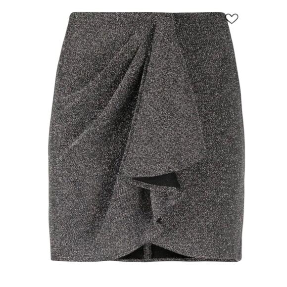 *NWOT Isabel Marant Étoile Bergen Glittery Draped Miniskirt - Sz 4 - Picture 3 of 9